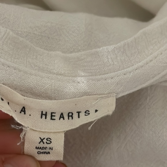 pacsun la hearts white babydoll ruffle cropped top - Picture 3 of 4